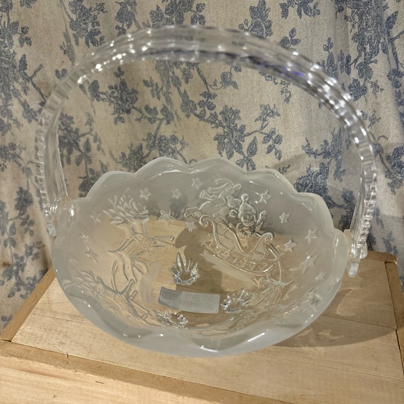VTG Mikasa Silent Night Christmas Crystal Basket with Box - Picture 7 of 12